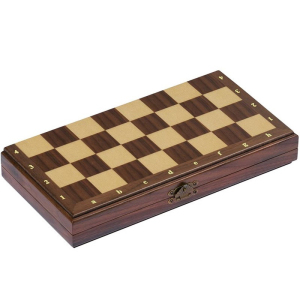 Šachy - Dřevěné 27x27 cm, Magnetické skládací box (Goki)