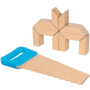 Malý kutil - Nářadí, Pilka a 2 laťky na suchý zip (Goki)