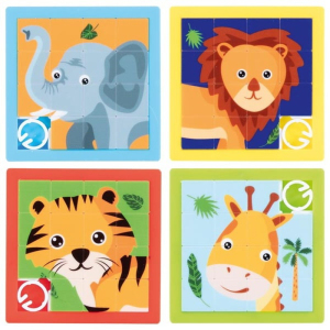 Hlavolam plastový - Posunovací puzzle zvířátko, 1ks (Goki)