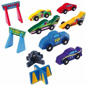 Vláčkodráha auta - Závodní auta s příslušenstvím (Legler)