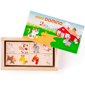 Domino - Mini zvířata dřevěné, 28ks (Woody)
