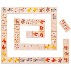 Domino - Mini zvířata dřevěné, 28ks (Woody)