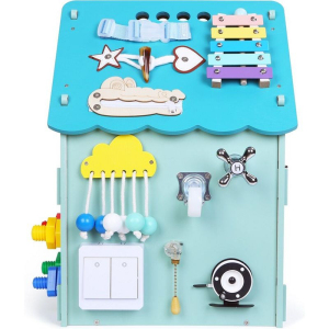 Motorická hračka - Activity board domeček modrý (2Kids Toys)