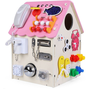 Motorická hračka - Activity board domeček růžový (2Kids Toys)