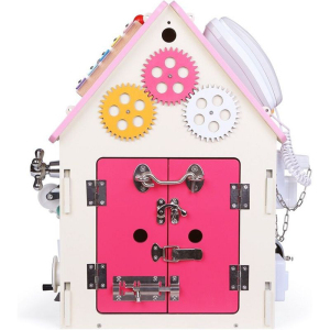 Motorická hračka - Activity board domeček růžový (2Kids Toys)