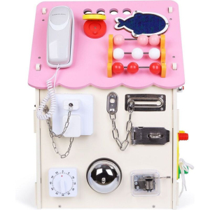 Motorická hračka - Activity board domeček růžový (2Kids Toys)