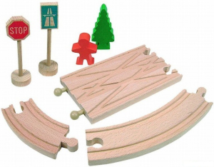 Vláčkodráha koleje - Šibovačka s doplňky (Woody), 7ks