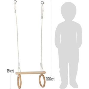 Hrazda - Trapézová houpačka s gymnastickými kruhy (Small foot)