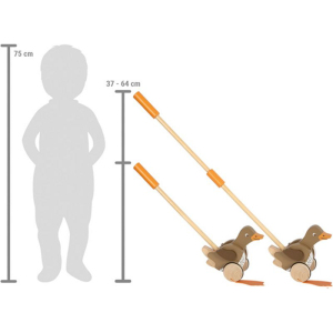 Jezdík na tyči - Plácačka, Kačenka hnědá dřevěná (Small foot)