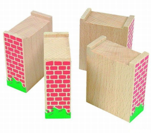 Vláčkodráha mosty - Mostové bloky, 4ks (Woody)