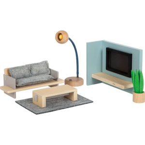 Nábytek pro panenky - Obývací pokoj moderní dřevěný (Small foot)