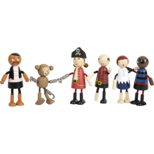 Panenky do domečku - Pirátské figurky ohebné, 6ks (Small foot)