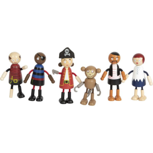 Panenky do domečku - Pirátské figurky ohebné, 6ks (Small foot)