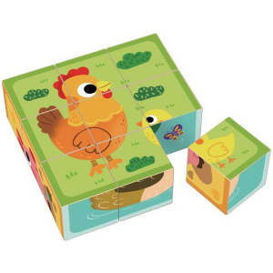 Kostky obrázkové 9ks - Farma zvířátka (2Kids Toys)