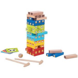 Jenga barevná - S zvířátky dřevěná (2Kids Toys)
