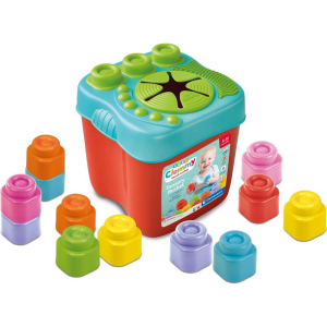 Clemmy baby soft - Senzorický kyblík a 15 kostek
