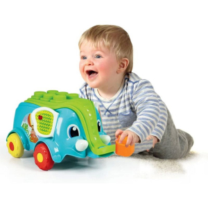 Clemmy baby soft - Vozík slůně a 10 kostek