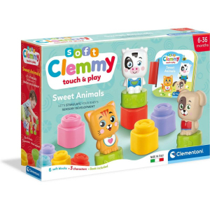Clemmy baby soft - Roztomilá zvířátka s knížkou a 6 kostek