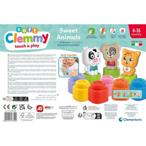 Clemmy baby soft - Roztomilá zvířátka s knížkou a 6 kostek