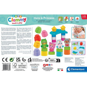 Clemmy baby soft - Rytíř a princezna s knížkou a 12 kostek