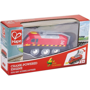 Vláčkodráha mašinka - Elektrická s pohonem, Na kličku (Hape)