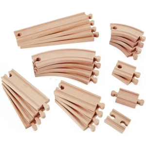 Vláčkodráha set kolejí - Rovinky a zatáčky, 24ks (Hape)