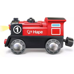 Vláčkodráha mašinka - Elektrická s pohonem, Červená (Hape)