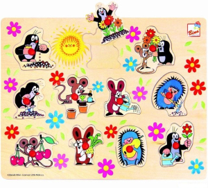 Puzzle vkládací - Krtek, 11ks (Bino)