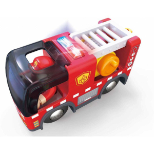 Vláčkodráha auto - Hasičský vůz se sirénou (Hape)
