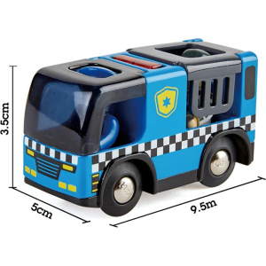 Vláčkodráha auto - Policejní vůz s houkačkou (Hape)