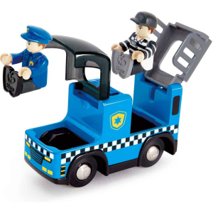 Vláčkodráha auto - Policejní vůz s houkačkou (Hape)