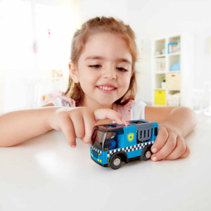 Vláčkodráha auto - Policejní vůz s houkačkou (Hape)