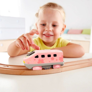 Vláčkodráha mašinka - Elektrická s pohonem, Intercity růžová (Hape)