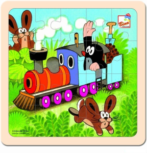 Puzzle na desce - Krtek a mašinka, 20ks (Bino)