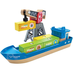 Vláčkodráha trajekt - Nákladní loď a jeřáb (Hape)