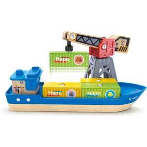 Vláčkodráha trajekt - Nákladní loď a jeřáb (Hape)