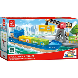 Vláčkodráha trajekt - Nákladní loď a jeřáb (Hape)