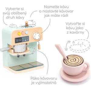 Kuchyň - Kávovar dětský dřevěný s doplňky (UMU)