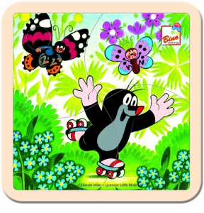 Puzzle pro nejmenší - Na desce, Krtek na bruslích (Bino)