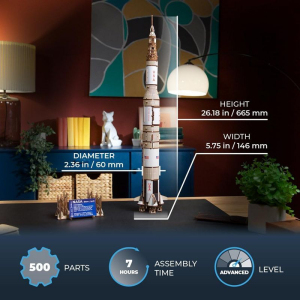 3D mechanický model - NASA Raketa Saturn V (Ugears)