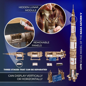 3D mechanický model - NASA Raketa Saturn V (Ugears)