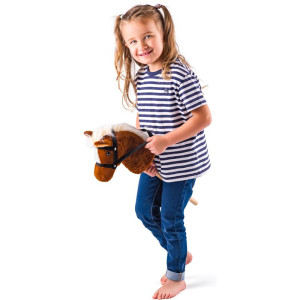 Koňská hlava na tyči - Hobby horse Scarle světle hnědý (Faunica)