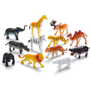 Faunica - Zvířátka set, Figurky v tubě Safari, 12ks