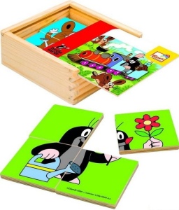 Skládací obrázky - První puzzle Krtek barevný, 16ks (Bino)