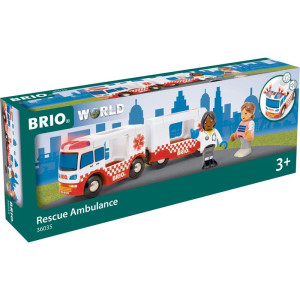 Vláčkodráha auto - Záchranářská sanitka se sirénou (Brio)