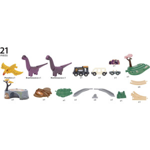 Vláčkodráha Brio - Dinosauří dobrodružná sada, 21 dílů