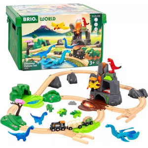Vláčkodráha Brio - Dinosauří deluxe vlaková sada, 45 dílů