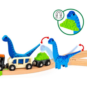Vláčkodráha Brio - Dinosauří deluxe vlaková sada, 45 dílů
