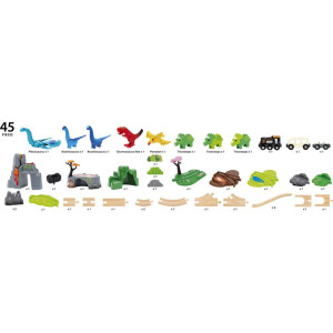 Vláčkodráha Brio - Dinosauří deluxe vlaková sada, 45 dílů