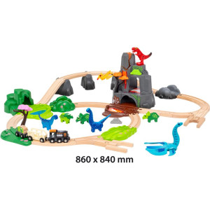 Vláčkodráha Brio - Dinosauří deluxe vlaková sada, 45 dílů